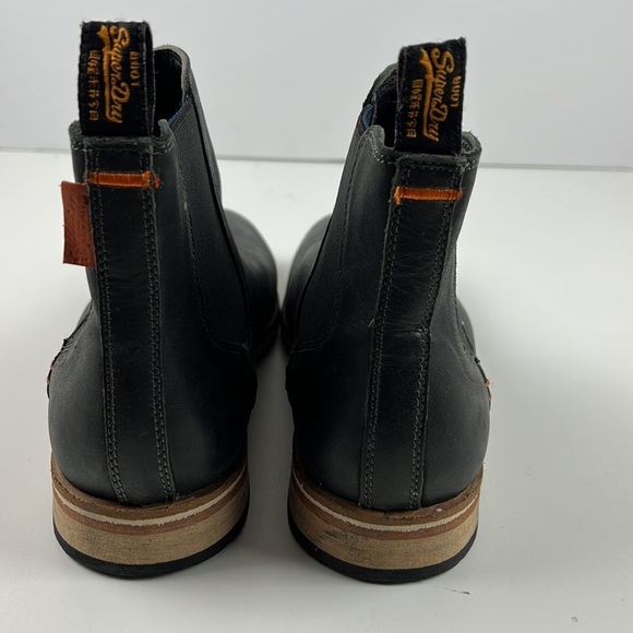 Superdry Men's Meteora Chelsea Boots Black Leather NWOT - Picture 3 of 9